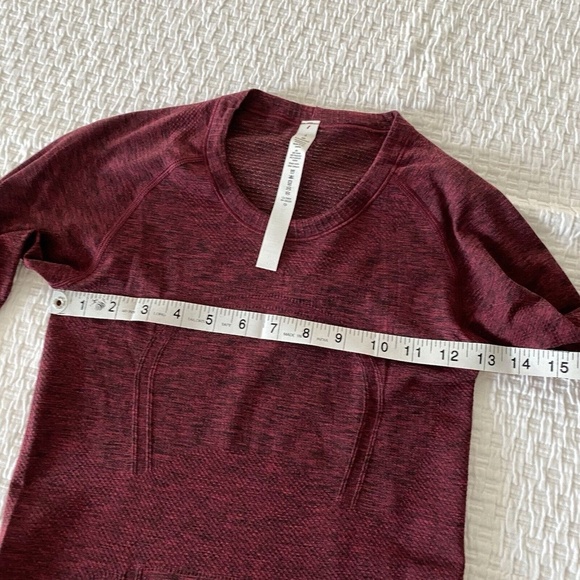 Lululemon Swiftly Tech Long Sleeve In Heathered Dashing Purple Size 4 Burgundy - Picture 9 of 12